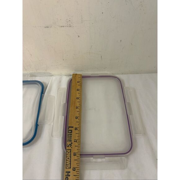 2 Snapware 8"x6" rectangle purple and 6x6" square - Picture 3 of 6